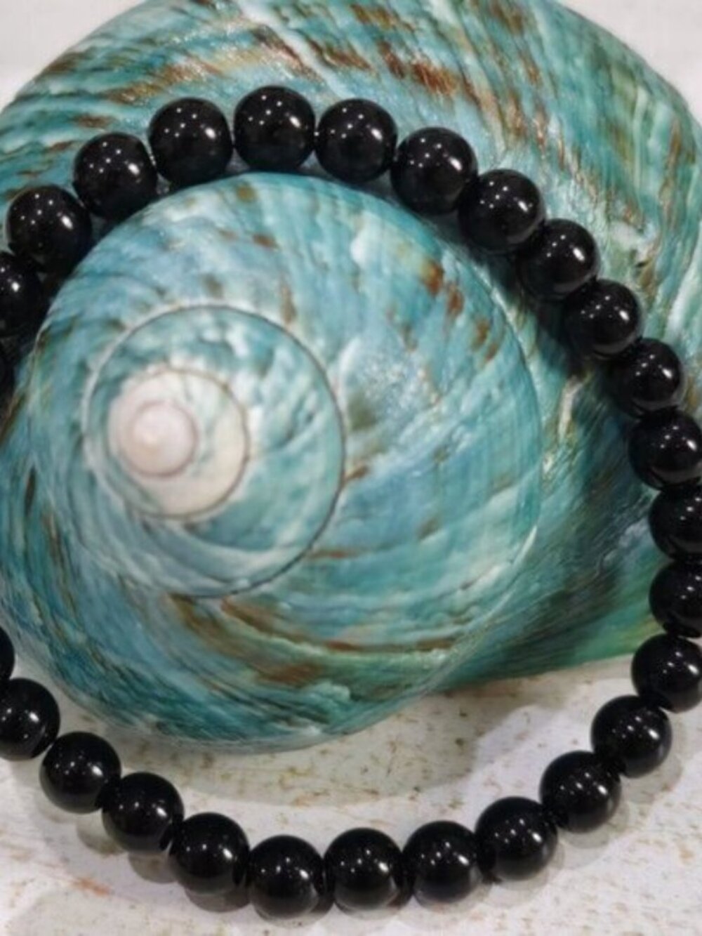 Black Onyx ✦ Ritual Beads Bracelet ✦ 6mm Grounding & Protection Stretch Fit NWT